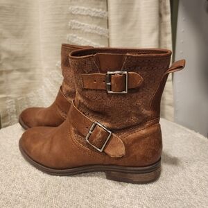 Vince Camuto Brown Leather Ankle Boots